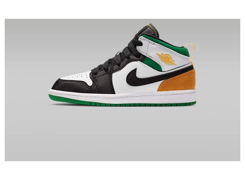 Jordan 1 Mid SE White Laser Orange Lucky Green (PS)