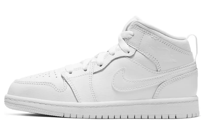 Jordan 1 Mid Triple White (PS)