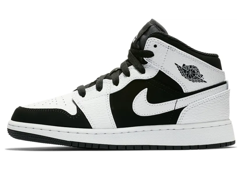 Jordan 1 Mid White Black (GS)