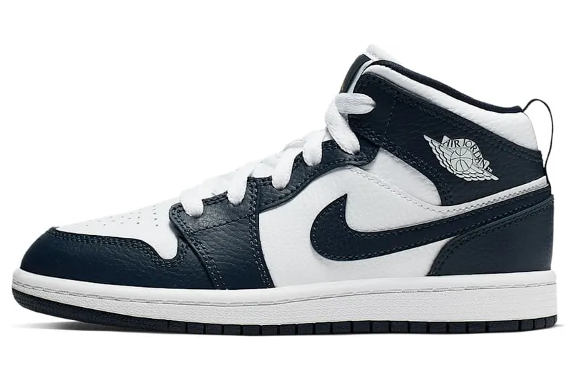 Jordan 1 Mid White Metallic Gold Obsidian (PS)