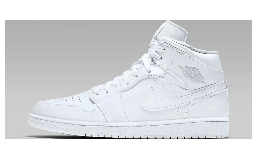 Jordan 1 Mid White/Pure Platinum (554724-104)