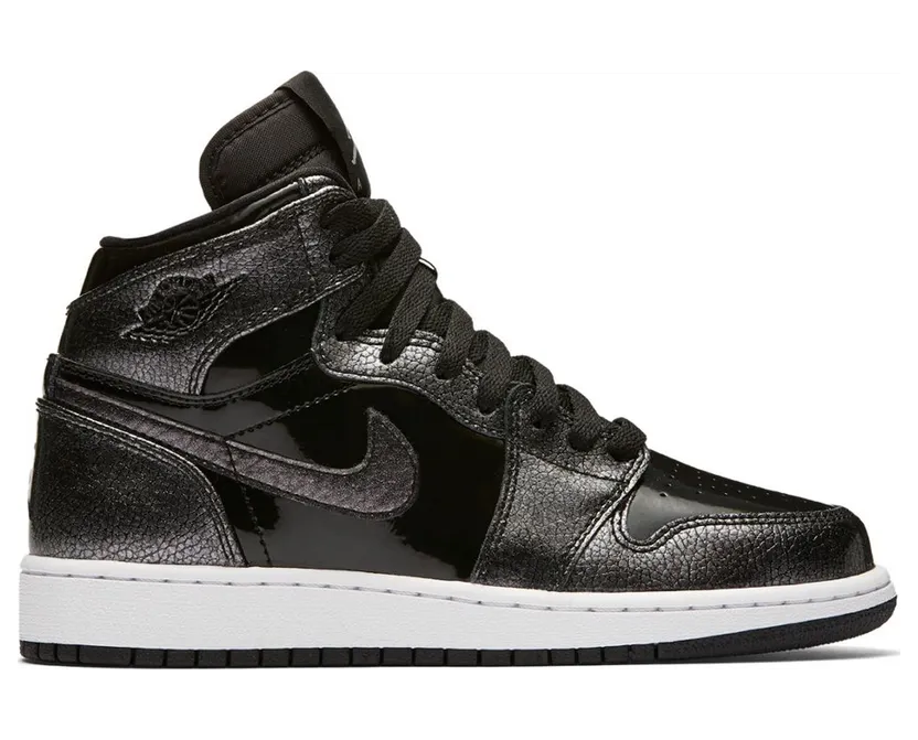 Jordan 1 Retro High Black Patent (GS)