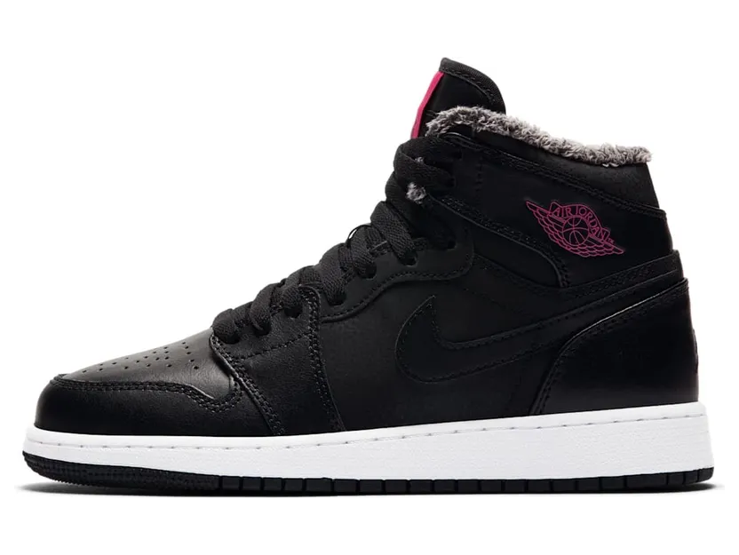 Jordan 1 Retro High Fleece Black Pink (GS)