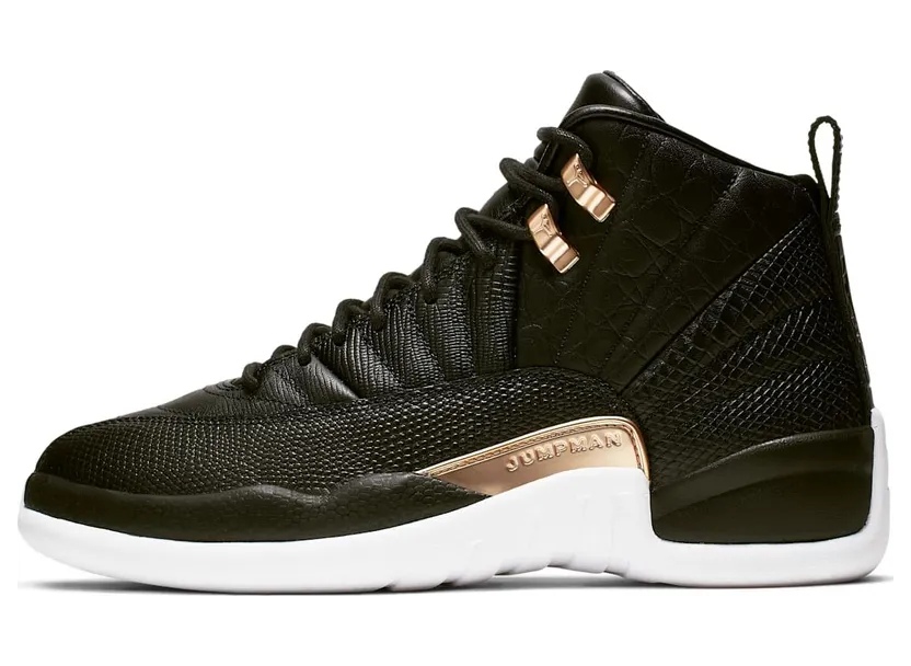 Jordan 12 Retro Black Metallic Gold White (W)