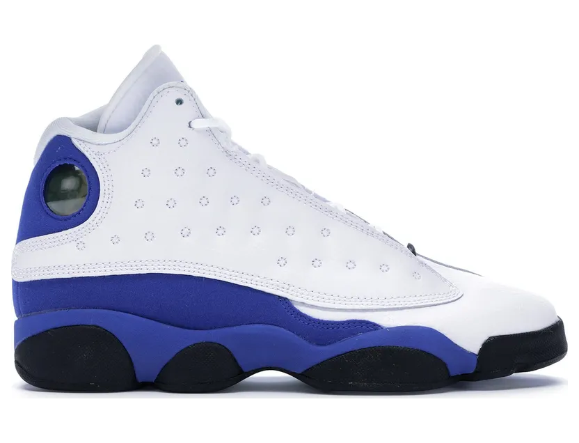 Jordan 13 Retro White Hyper Royal Black (GS)