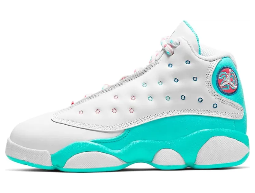 Jordan 13 Retro White Soar Green Pink (PS)