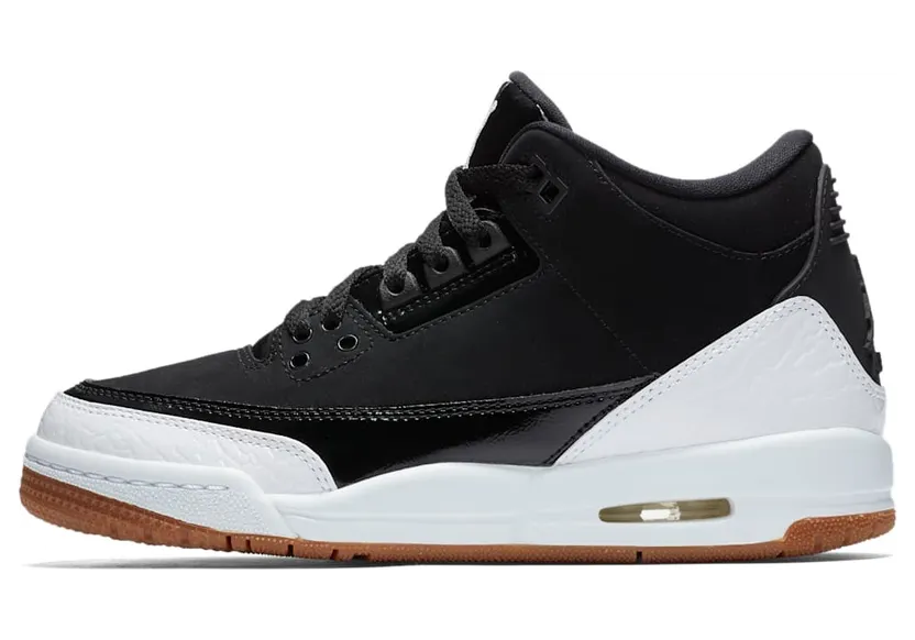 Jordan 3 Retro Black White Gum (GS)