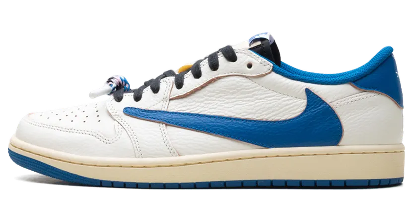 Jordan x Fragment Design Air Jordan 1 Low “Sail/Black/Muslin/Military Blue” (DM7866-104)