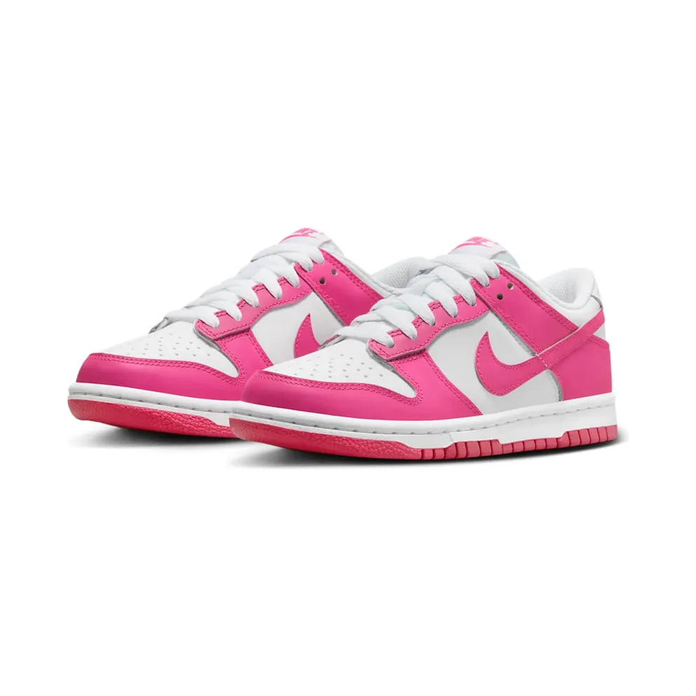 Nike Dunk Low Laser Fuchsia White (GS) (FB9109-102)