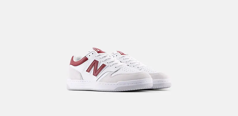 New Balance 480 White Beige Dark Red (BB480LIR)