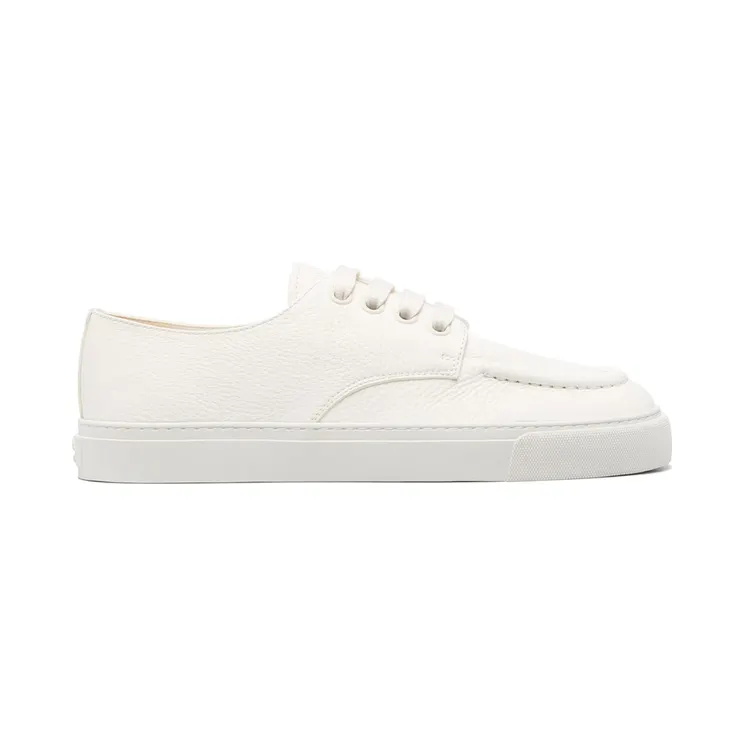 Prada Apron-toe Pebble-grain “White” (2EE427 F G000 MN0 F0304)