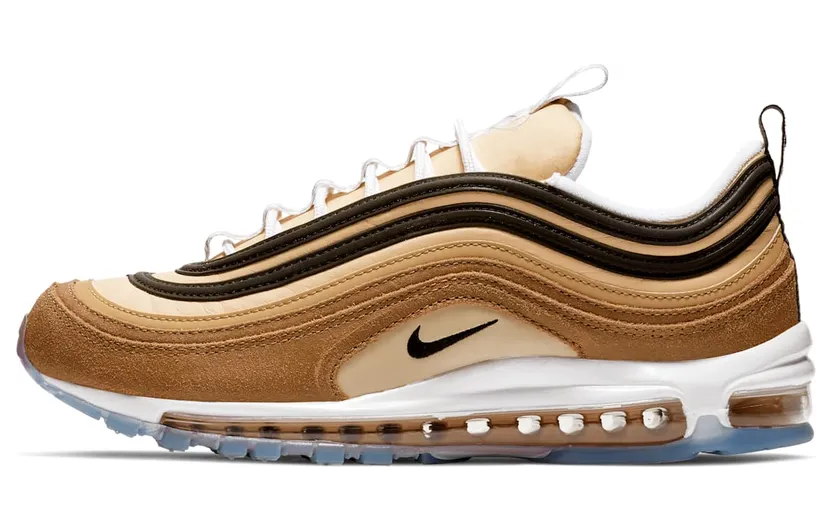 Nike Air Max 97 ‘Bar Code’ (2018) “Ale Brown / Elemental Gold / Desert Ore / Black” (921826-201)