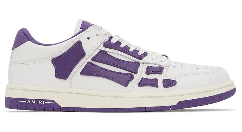 AMIRI White & Purple Skel Top Low Sneakers (PS22MFS003-196)