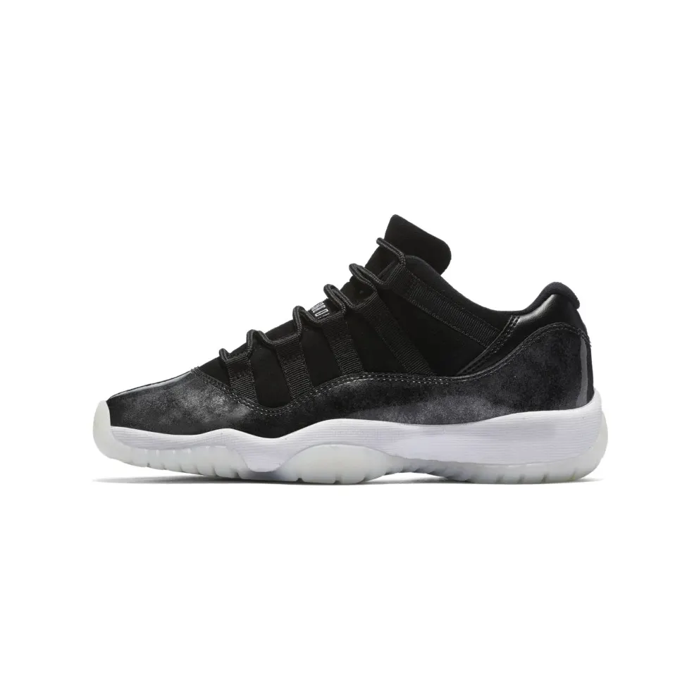 Jordan 11 Retro Low Barons (GS) Black/Metallic Silver-White (528896-010)