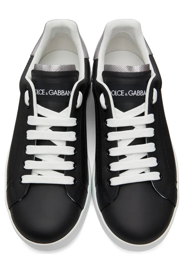 Dolce & Gabbana Black & White Portofino Sneakers (CS1760 AH527) (5)