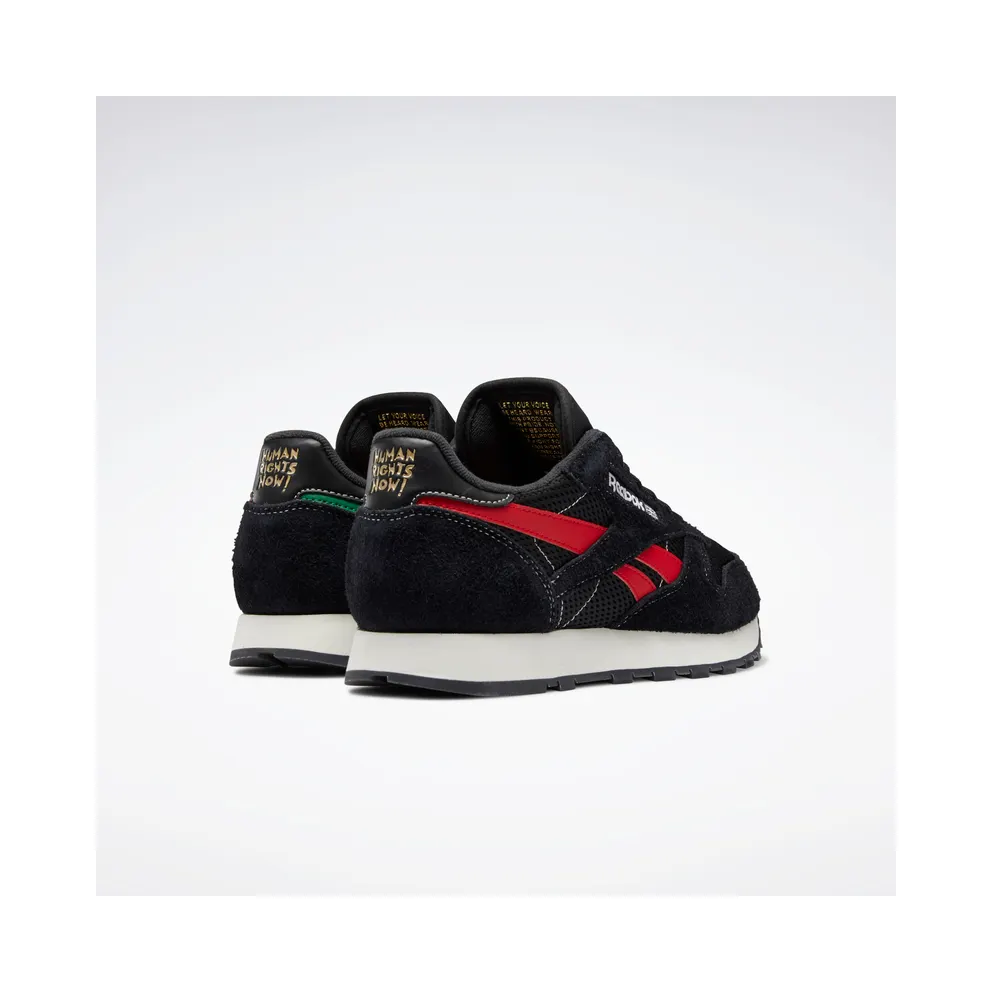 Reebok Classic Leather Shoes Core Black / Vector Red / Gold Metallic