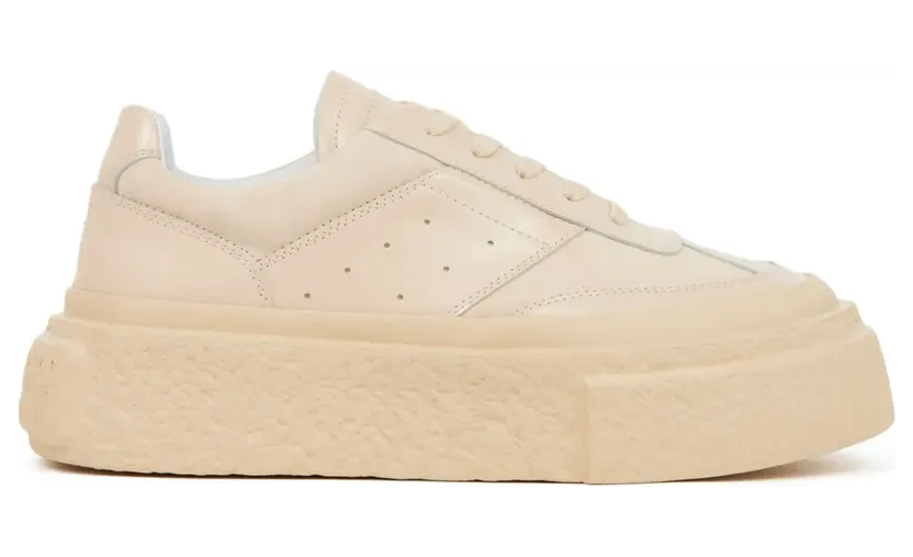 MM6 Maison Margiela Leren sneakers met patroon – Beige (S59WS0221P7985)