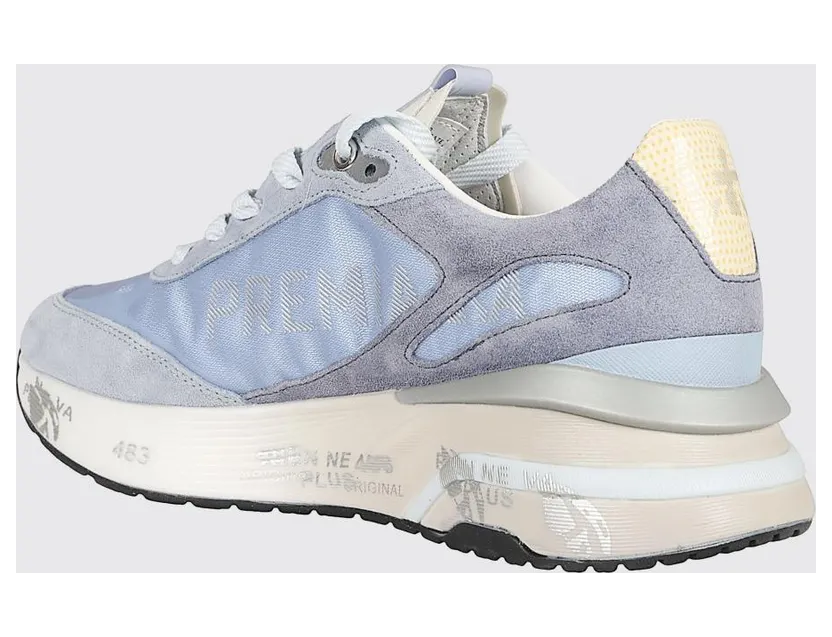 Premiata Moerund Laminated Leather and Mesh Sneakers Sky Blue (MOERUND8082) (2)