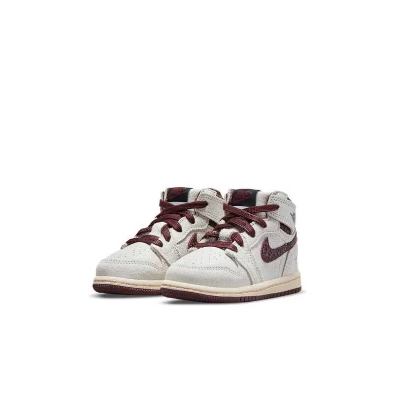 Air Jordan x Ma Maniere 1 High OG (TD) – “Sail / Burgundy Crush” (DO7098-100)