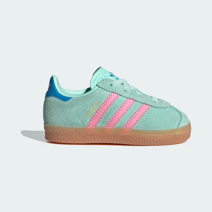 Adidas Gazelle Comfort Closure met Elastische Veters Kids Clear Mint / Bliss Pink / Bright Blue (JP7135)
