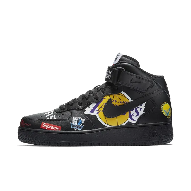 Nike x Supreme x NBA Air Force 1 Mid Black (AQ8017-001)