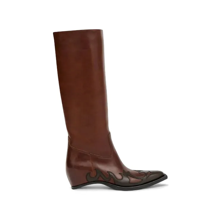 Maison Margiela Heel-Less Western Knee Boots H45 Boot Brown Dark Brown (S58WW0168 P7788 HA057)
