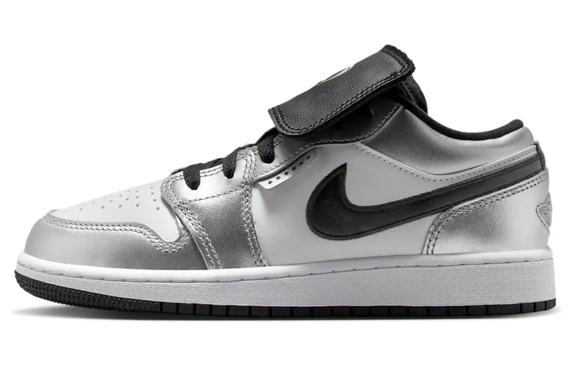 Jordan 1 Low SE GS Metallic Silver Tiempo “White / Metallic Silver / Black” (IR2310-100)