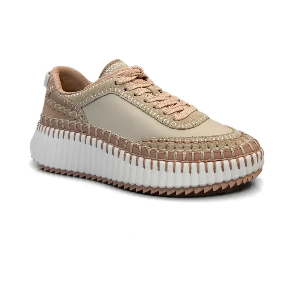 Chloé Nama sneakers met stikseldetail – Weiß (CHC24S00RBD)