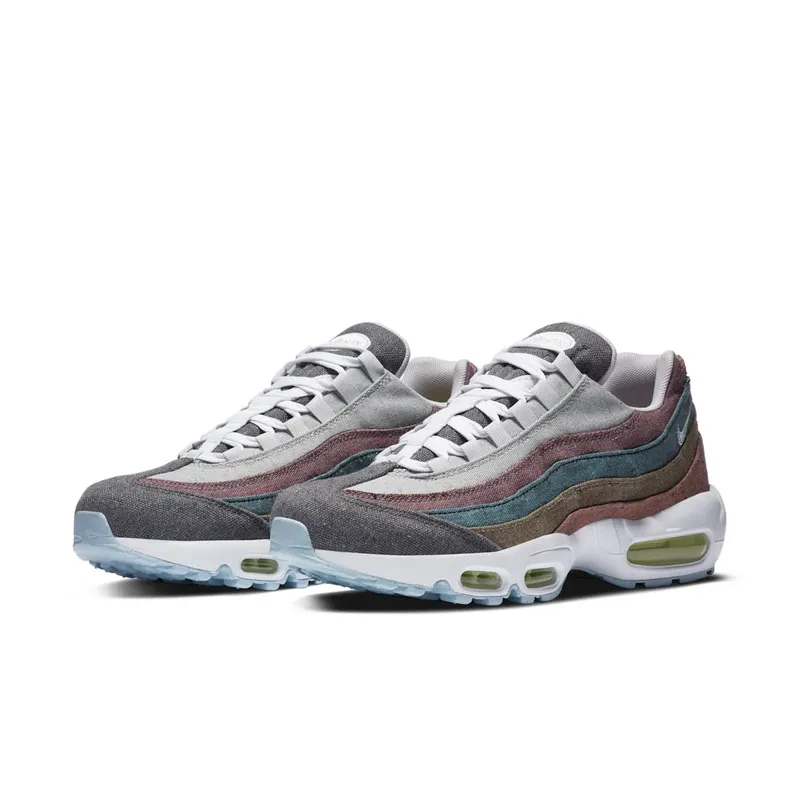 Nike Air Max 95 Recycled Canvas Vast Grey/Barely Volt-Bright Crimson-White (CK6478-001)
