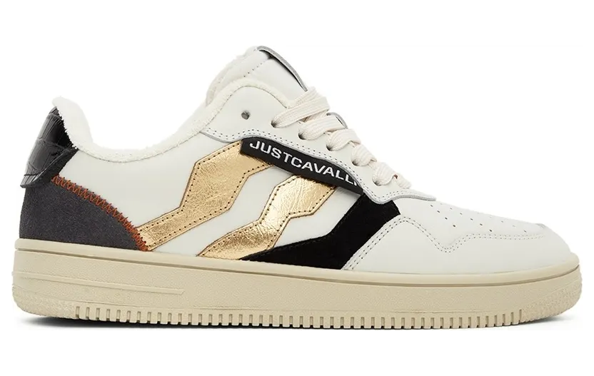 Just Cavalli Beige & Brown Leather Low-Top (S08WS0167 P4502)