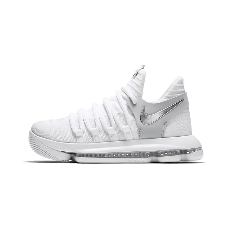 Nike KD 10 Still KD (GS) “White / Pure Platinum / Chrome” (918365-100)