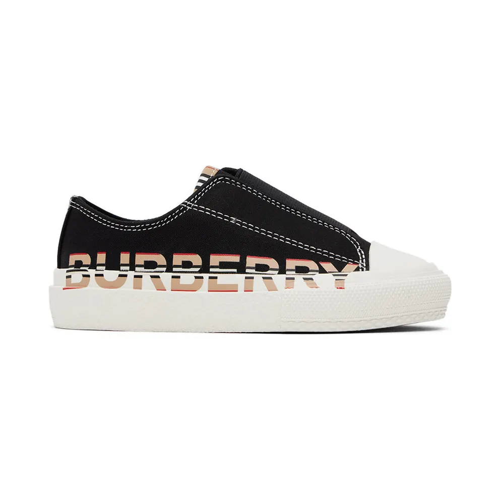 Burberry Kids Black Icon Stripe Logo Slip-on (8042881)
