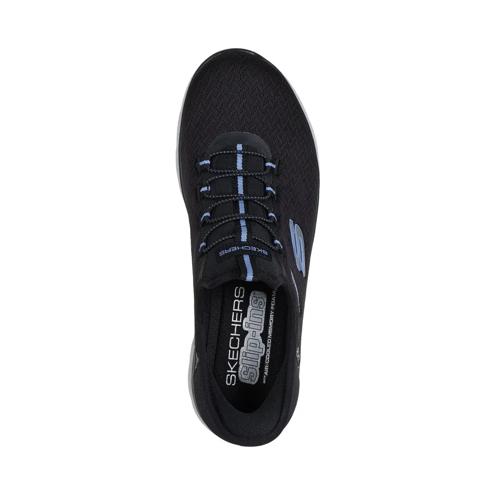 Skechers Slip-Ins Waterproof Summits “Black / Light Blue” (150199BKLB)