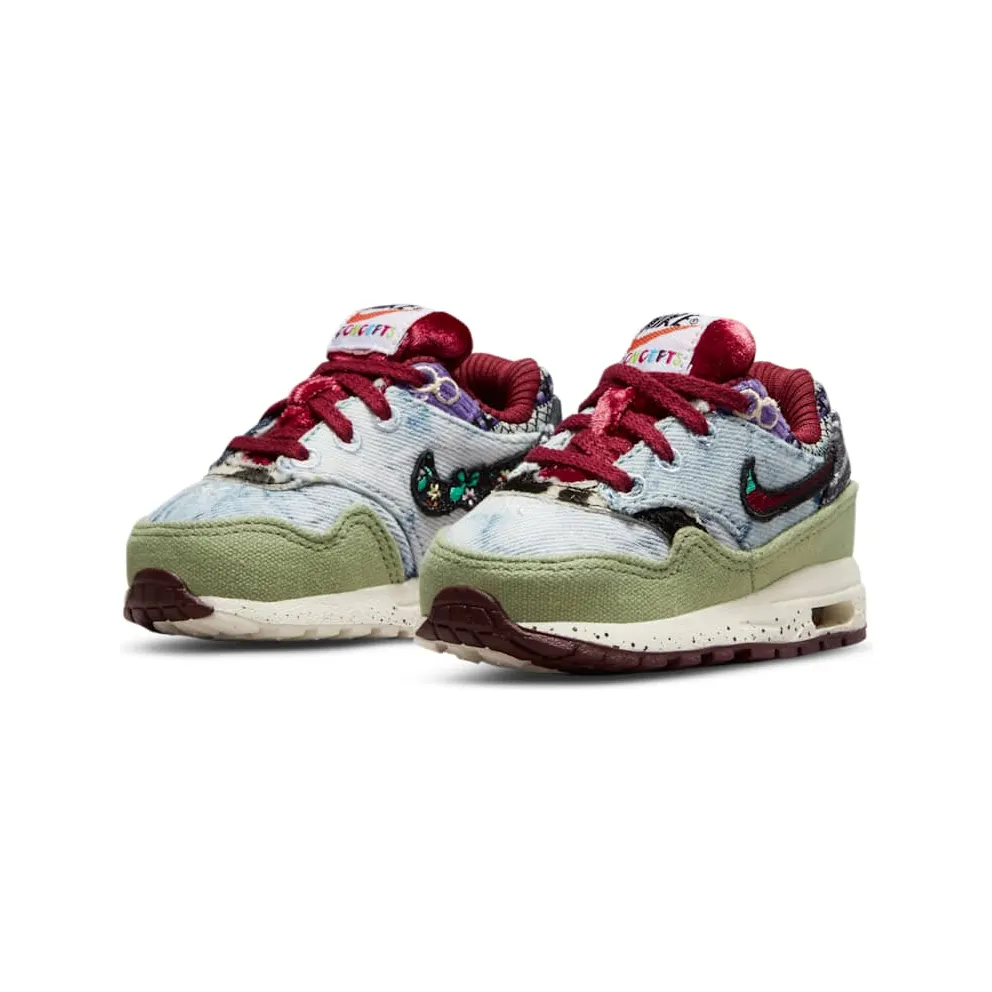 Nike Air Max 1 SP Concepts Mellow (TD) – “Oil Green / Black / Team Red / Sail” (DR2363-300)