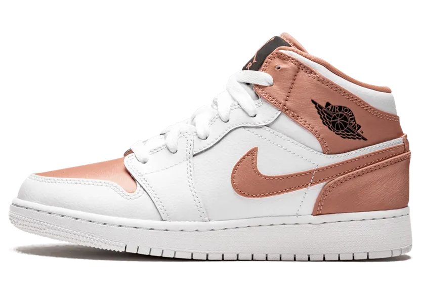 Air Jordan 1 Mid GS White Rose Gold (555112-190)