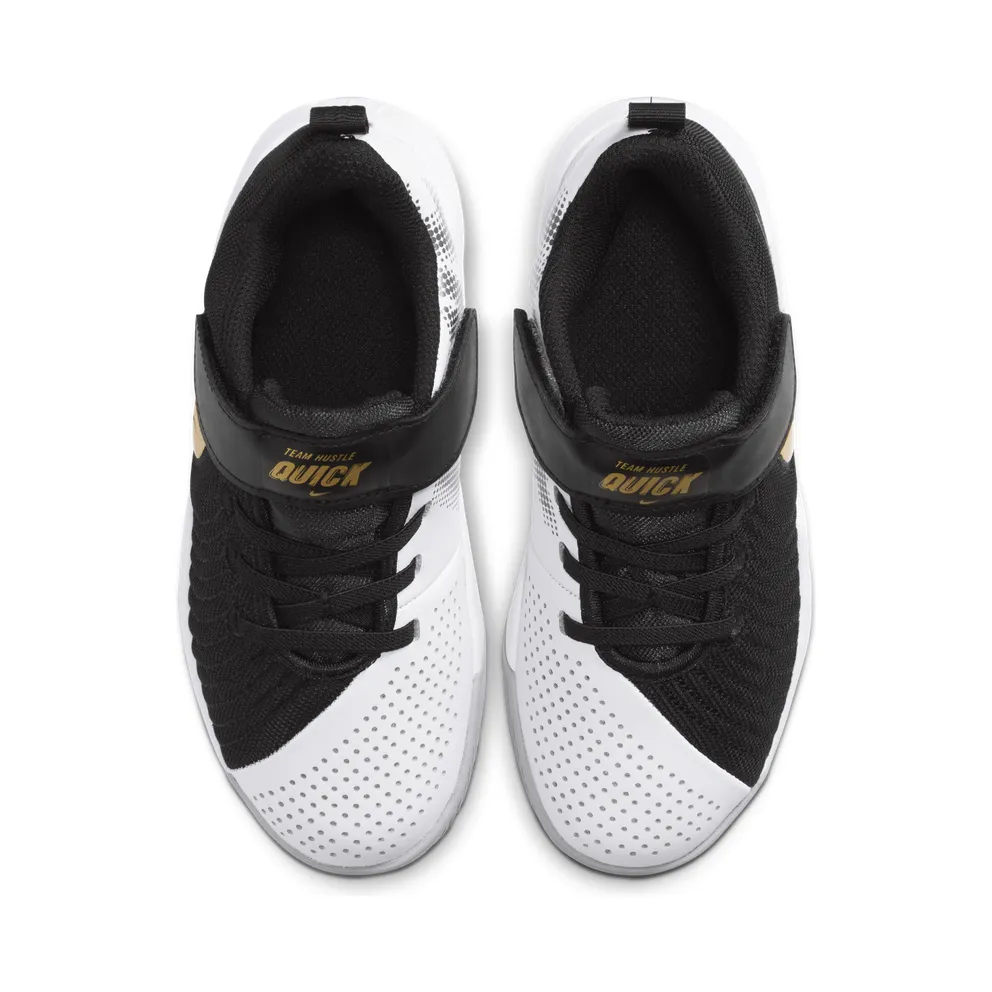 Nike Team Hustle Quick 2 “Black / Light Smoke Grey / White / Metallic Gold” (AT5299-010)