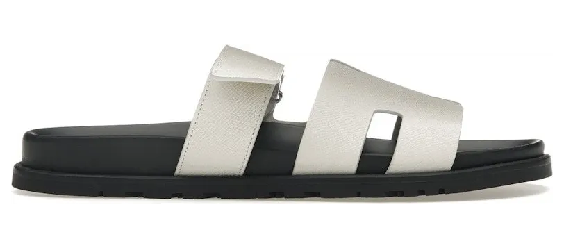 Hermes Chypre Sandal Blanc Epsom Leather (M) (H222857)