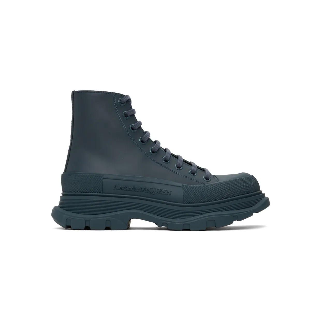 Alexander McQueen Grey Tread Slick High Sneakers (627206WIBT14476)