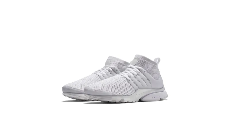 Nike Air Presto Flyknit Ultra Triple White White/White-Total Crimson-White (835570-100)