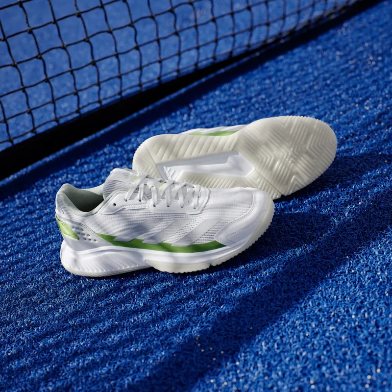 Adidas Courtquick Padel Cloud White / Silver Metallic / Lucid Lemon (JP7229)