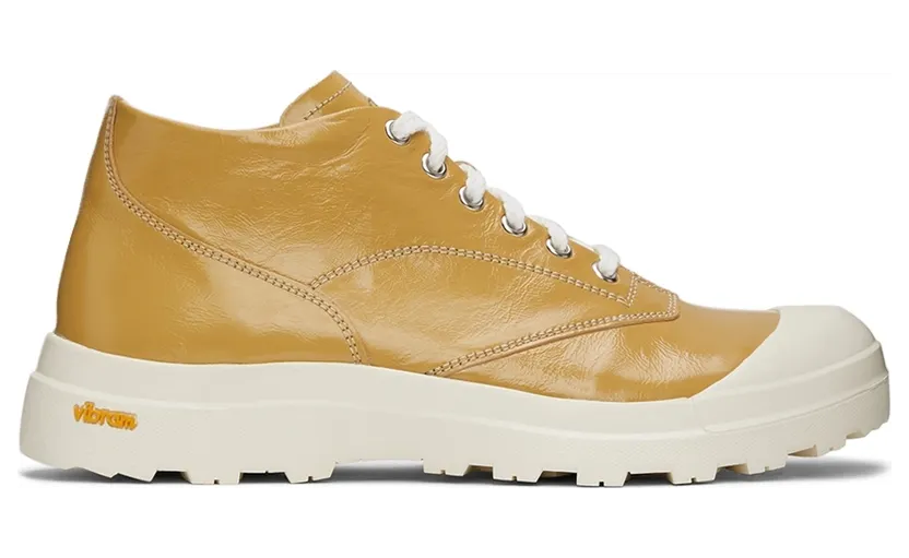 Our Legacy Yellow Tar Dip Mid Sneakers (A2227HTA)