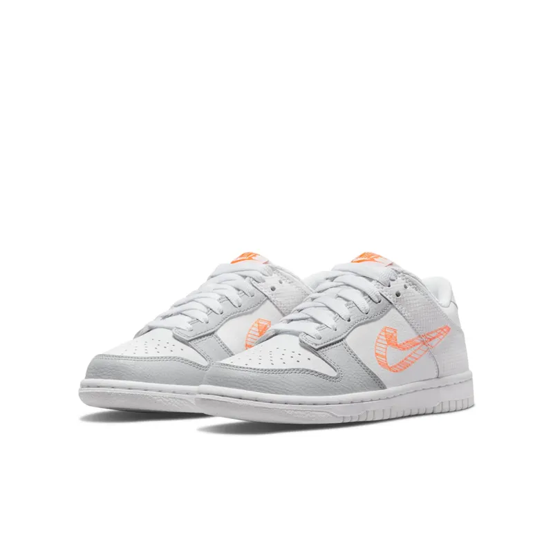 Nike Dunk Low SE Sketch Swoosh Orange (GS) (DR0171-100)