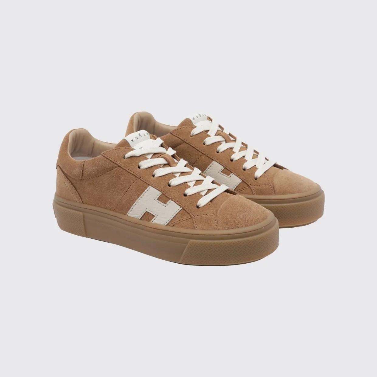 Hogan Crosswind Suede Leather Platform Sneakers Earth (HXW7050GB00UHT0RZU)