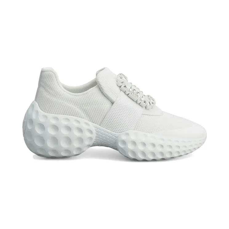 Roger Vivier Viv’ Run Light White Crystal Buckle (RVW63731340QPSB001)