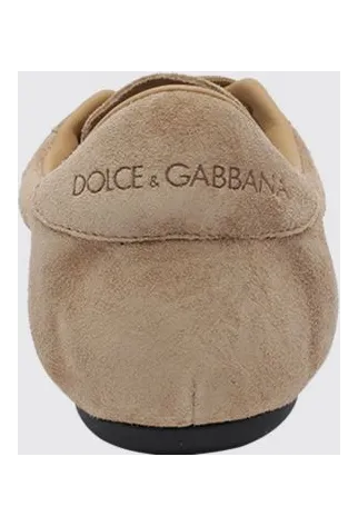 Dolce & Gabbana Suede Low-Top Sneakers with Embossed Logo Beige (CK2485A05818X076) (3)