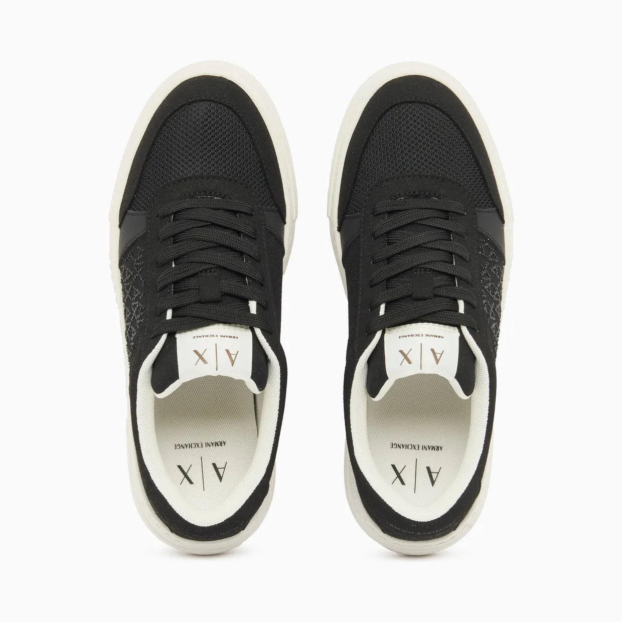 Armani Lace-Up Low-Top Sneakers In Textured Mesh With A Thick Sole (XW002788-AF23057-UC001) (3)