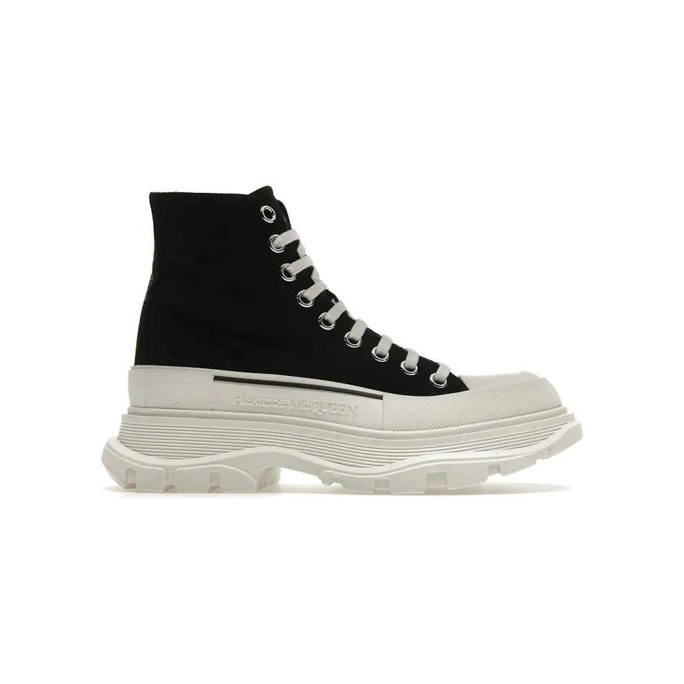 Alexander McQueen Tread Slick Lace Up Boot Black White (W) (611706W4MV21070)