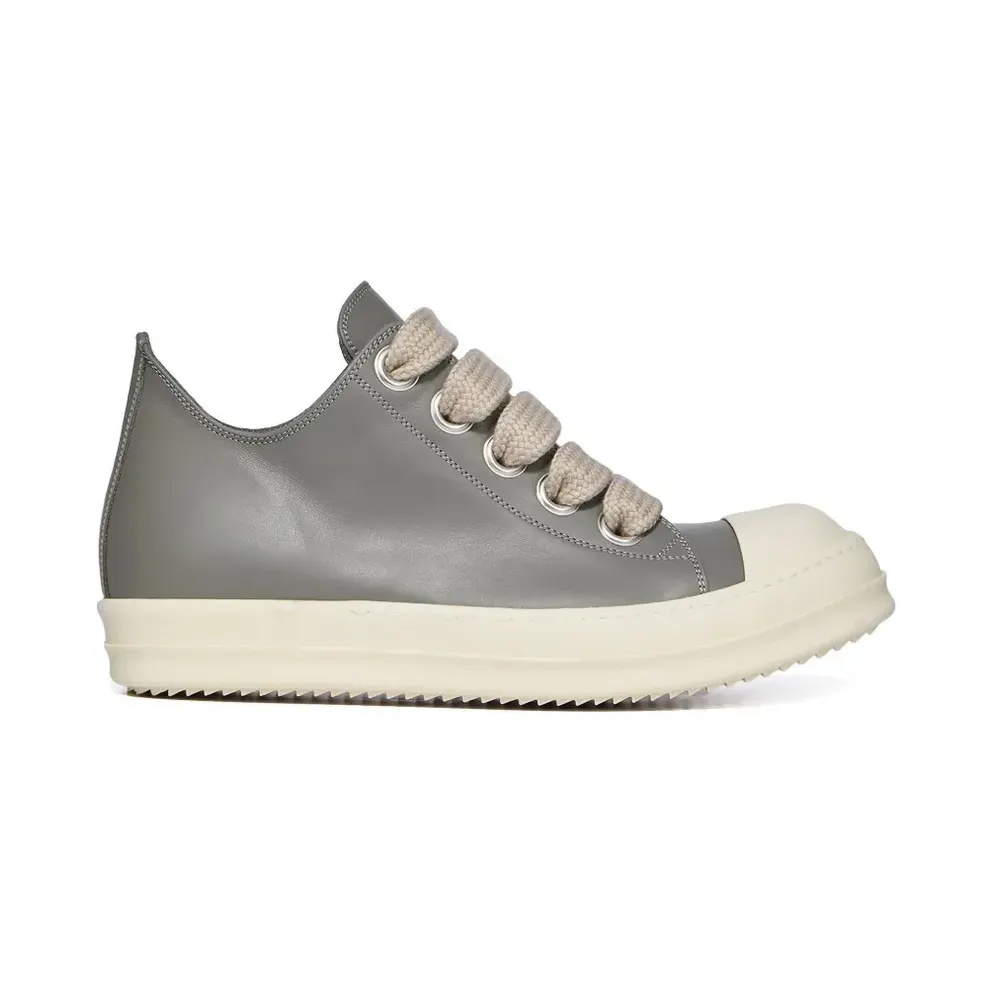 Rick Owens Jumbolace leren sneakers – Grau (RP01F6883LCOW)