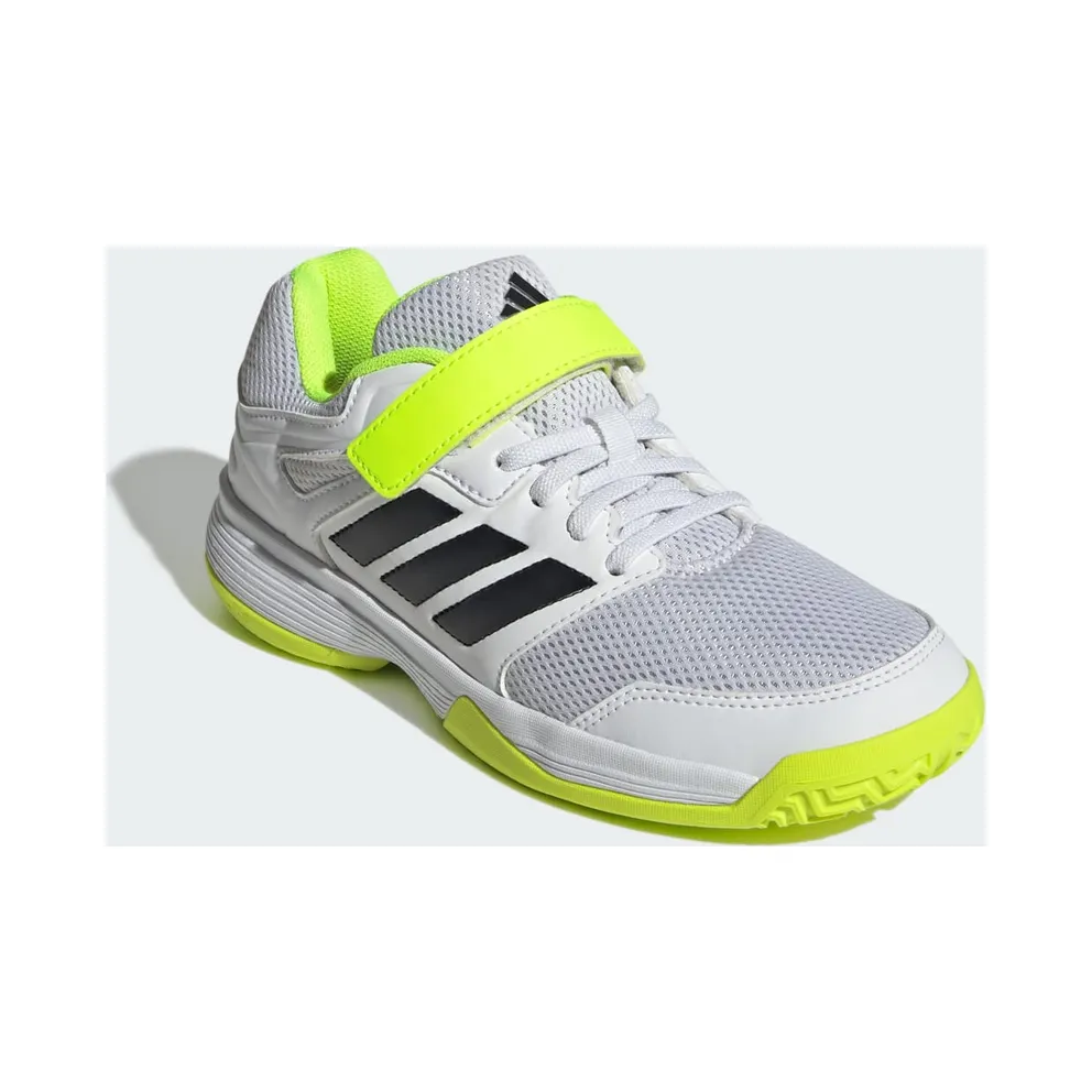 adidas Speedcourt Indoor Shoes Kids “Cloud White / Core Black / Lucid Lemon” (JR1680)