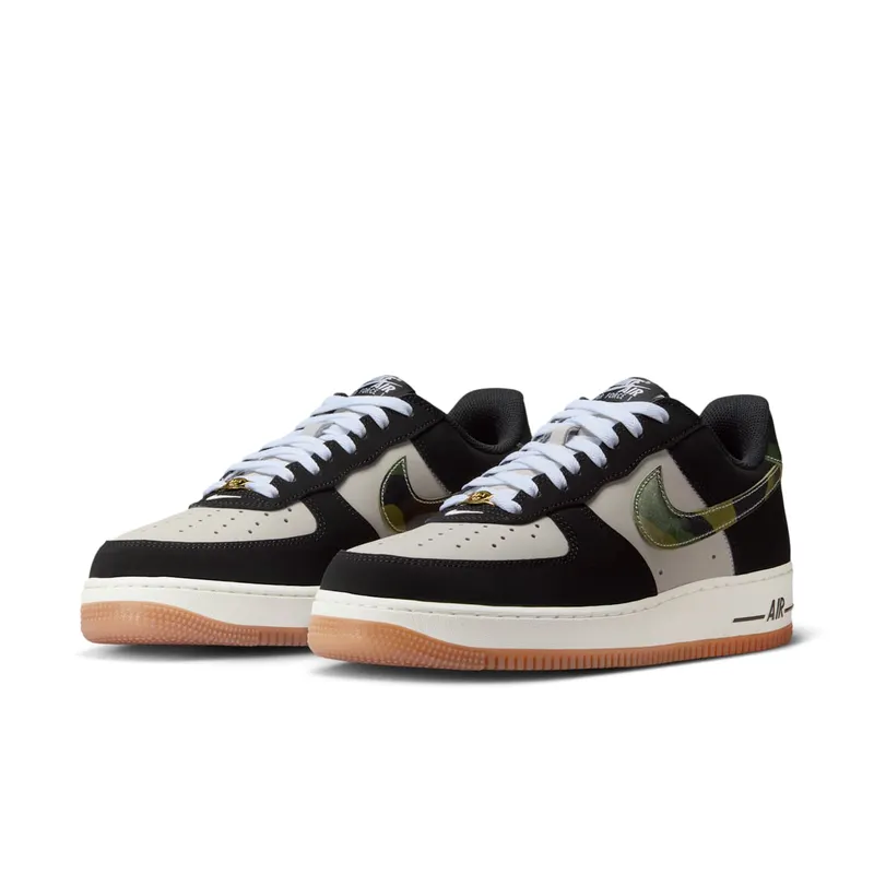 Nike Air Force 1 Low ’07 LV8 “Black Patent Camo Swoosh” (HQ1967-100)